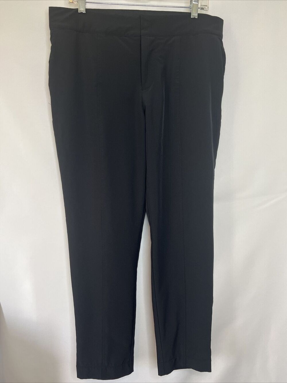 Mondetta Womens Lined Black Pants Size 12 Slim Leg Elastic Waist Stretch EUC